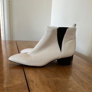 Nine West White Ankle Booties
